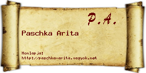 Paschka Arita névjegykártya